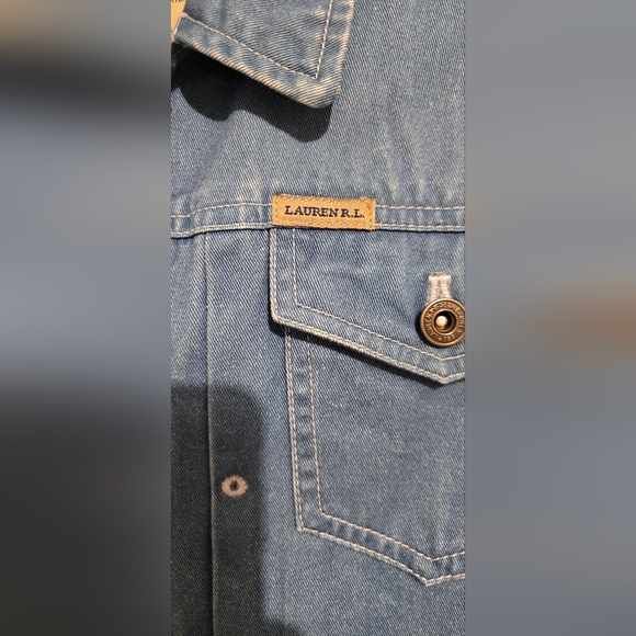 Vintage Lauren R.L. Dry Goods Ralph Lauren Jean Jacket Stone Wash P/M - Picture 5 of 9